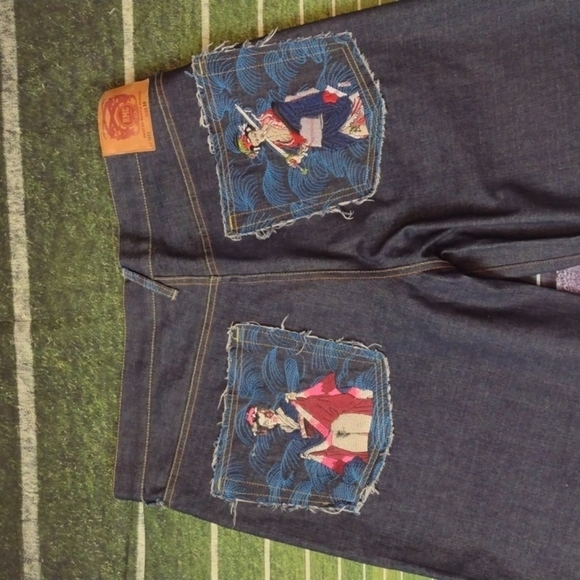 Red MONKEY RMC - by Martin ksohoh jean shorts size 38 big & tall - Picture 5 of 9